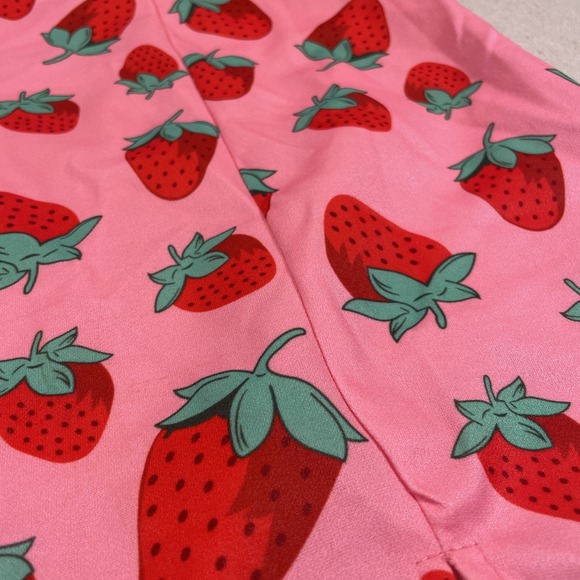 Strawberry pink, mini skirt size large cottage core Y2K vintage retro print - Picture 4 of 9